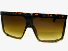 Oversized Exaggerated Modern Rerto Shield Style SUNGLASSES X-Large Tortoise Frame 8001