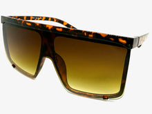 Oversized Exaggerated Modern Rerto Shield Style SUNGLASSES X-Large Tortoise Frame 8001