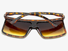 Oversized Exaggerated Modern Rerto Shield Style SUNGLASSES X-Large Tortoise Frame 8001