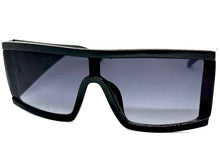 Exaggerated Classy Elegant Modern Rerto Shield Style SUNGLASSES Thick Black Frame 48484