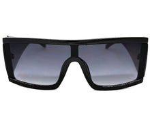 Exaggerated Classy Elegant Modern Rerto Shield Style SUNGLASSES Thick Black Frame 48484