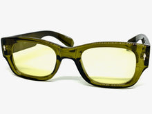 Classic Elegant Vintage Retro Style SUNGLASSES Square Thick Olive Green Frame 5015