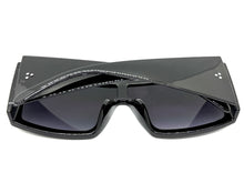 Exaggerated Classy Elegant Modern Rerto Shield Style SUNGLASSES Thick Black Frame 48484