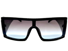 Exaggerated Classy Elegant Modern Rerto Shield Style SUNGLASSES Thick Black Frame 48484