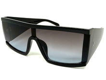 Exaggerated Classy Elegant Modern Rerto Shield Style SUNGLASSES Thick Black Frame 48484