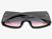 Exaggerated Classy Elegant Modern Rerto Shield Style SUNGLASSES Thick Black Frame 48484