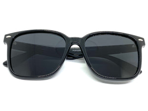 Classic Vintage Retro Style POLARIZED SUNGLASSES Square Black Frame P0266