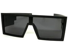Exaggerated Classy Elegant Modern Rerto Shield Style SUNGLASSES Thick Black Frame 7996