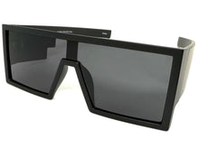 Exaggerated Classy Elegant Modern Rerto Shield Style SUNGLASSES Thick Black Frame 7996