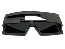 Exaggerated Classy Elegant Modern Rerto Shield Style SUNGLASSES Thick Black Frame 7996