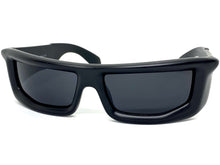 Classic Modern Futuristic Sporty Wrap Around SUNGLASSES Thick Black Frame P0142