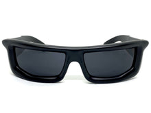 Classic Modern Futuristic Sporty Wrap Around SUNGLASSES Thick Black Frame P0142