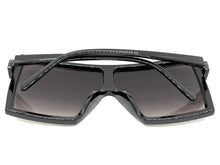 Oversized Exaggerated Modern Rerto Shield Style SUNGLASSES Large Black Frame E1463