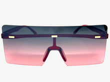 Oversized Exaggerated Modern Rerto Shield Style SUNGLASSES Large Red Frame E1513
