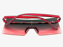 Oversized Exaggerated Modern Rerto Shield Style SUNGLASSES Large Red Frame E1513