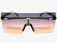 Oversized Exaggerated Modern Rerto Shield Style SUNGLASSES Large Gray Frame E1513