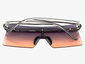 Oversized Exaggerated Modern Rerto Shield Style SUNGLASSES Large Gray Frame E1513