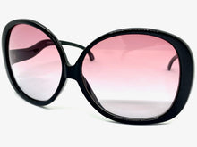 Oversized Vintage Retro Style SUNGLASSES X-Large Huge Round Black Frame 7334