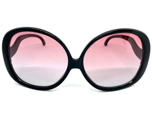Oversized Vintage Retro Style SUNGLASSES X-Large Huge Round Black Frame 7334