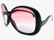 Oversized Vintage Retro Style SUNGLASSES X-Large Huge Round Black Frame 7334