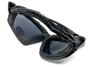 Motorcycle Biker Riding CHOPPERS Padded SUN GLASSES Safety Goggles Dark Lens 8948