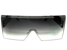 Oversized Exaggerated Modern Rerto Shield Style SUNGLASSES Large Black Frame 8006