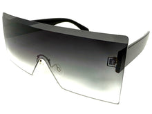 Oversized Exaggerated Modern Rerto Shield Style SUNGLASSES Large Black Frame 8006