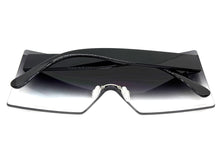 Oversized Exaggerated Modern Rerto Shield Style SUNGLASSES Large Black Frame 8006