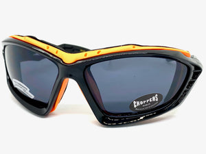 Motorcycle Biker Riding CHOPPERS Padded SUN GLASSES Safety Goggles Dark Lens 8948