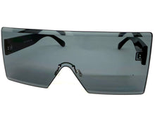 Oversized Exaggerated Modern Rerto Shield Style SUNGLASSES Large Black Frame 8006