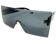 Oversized Exaggerated Modern Rerto Shield Style SUNGLASSES Large Black Frame 8006