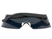 Oversized Exaggerated Modern Rerto Shield Style SUNGLASSES Large Black Frame 8006