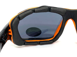 Motorcycle Biker Riding CHOPPERS Padded SUN GLASSES Safety Goggles Dark Lens 8948