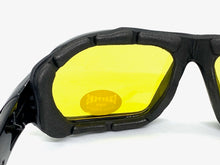 Motorcycle Biker Riding CHOPPERS Padded SUN GLASSES Safety Goggles Yellow Lens 8948