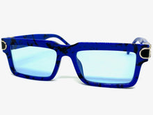 Classic Modern Luxury Hip Hop Style SUNGLASSES Blue Marble Frame 9166