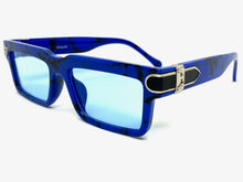 Classic Modern Luxury Hip Hop Style SUNGLASSES Blue Marble Frame 9166