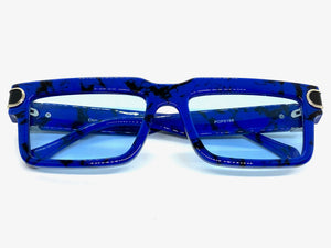 Classic Modern Luxury Hip Hop Style SUNGLASSES Blue Marble Frame 9166