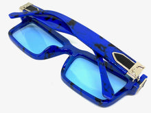 Classic Modern Luxury Hip Hop Style SUNGLASSES Blue Marble Frame 9166