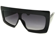 Oversized Classy Elegant Modern Rerto Shield Style SUNGLASSES Large Black Frame 9257