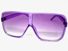 Oversized Exaggerated Modern Rerto Shield Style SUNGLASSES Large Purple Frame E1601