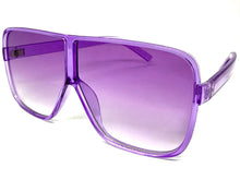 Oversized Exaggerated Modern Rerto Shield Style SUNGLASSES Large Purple Frame E1601