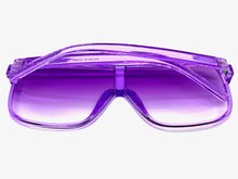 Oversized Exaggerated Modern Rerto Shield Style SUNGLASSES Large Purple Frame E1601