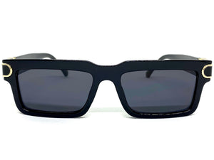 Classic Modern Luxury Hip Hop Style SUNGLASSES Black Frame Dark Lens 9166