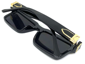 Classic Modern Luxury Hip Hop Style SUNGLASSES Black Frame Dark Lens 9166