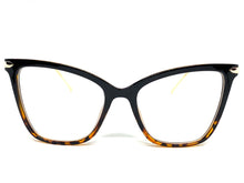 Classy Elegant Vintage Retro Cat Eye Style Clear Lens EYEGLASSES Black & Tortoise Frame 2010