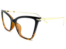 Classy Elegant Vintage Retro Cat Eye Style Clear Lens EYEGLASSES Black & Tortoise Frame 2010