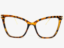 Classy Elegant Vintage Retro Cat Eye Style Clear Lens EYEGLASSES Tortoise & Gold Frame 2010