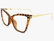 Classy Elegant Vintage Retro Cat Eye Style Clear Lens EYEGLASSES Tortoise & Gold Frame 2010