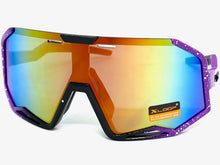 Oversized Retro Sporty Wrap Around Style SUNGLASSES Large Purple Frame 3687