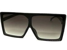 Oversized Classy Elegant Modern Rerto Shield Style SUNGLASSES Large Black Frame 7803